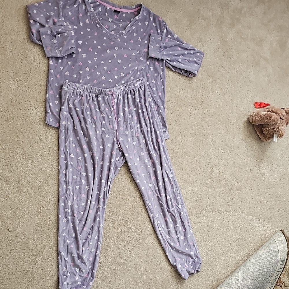 Kensie Purple Heart Pajama Set